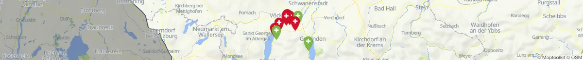 Kartenansicht für Apotheken-Notdienste in der Nähe von Aurach am Hongar (Vöcklabruck, Oberösterreich)